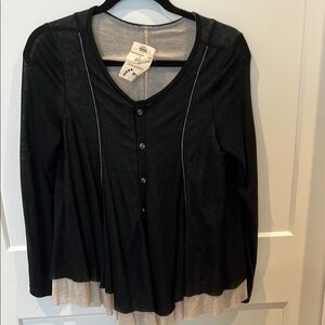 Evisu Black Button-Up Women's Top